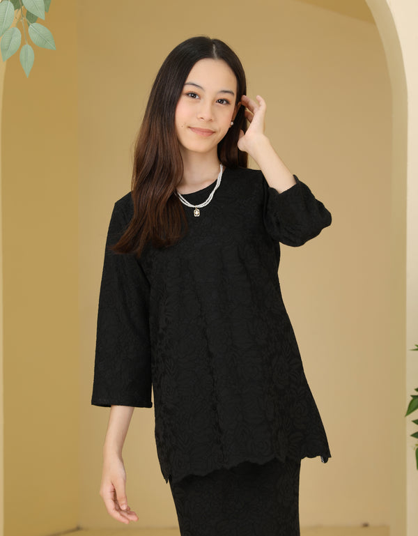 KIDS BAJU KURUNG KEDAH IRDINA (BLACK)